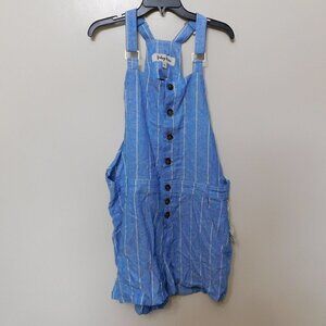 JR419 Indigo Rein Juniors' Button-Front Shortalls Shorts - Size XL